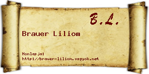 Brauer Liliom névjegykártya